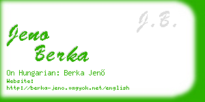 jeno berka business card
