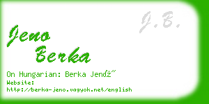 jeno berka business card